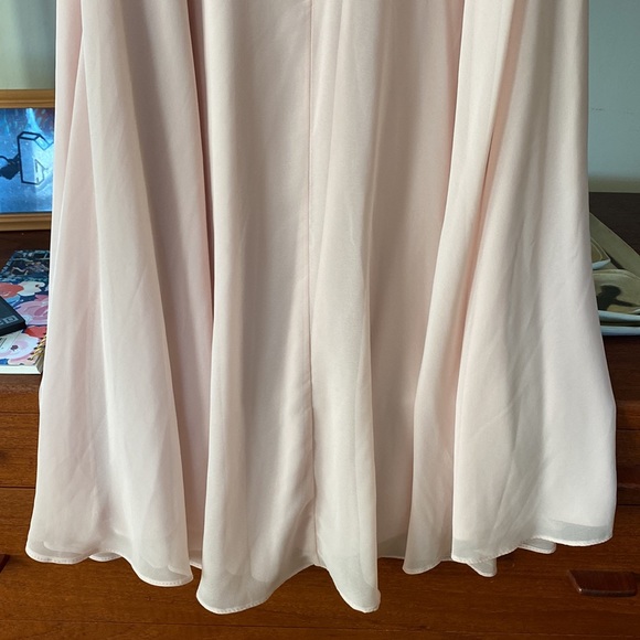 Mori Lee bridesmaid dress. Midi Flutter Sleeve Chiffon Dress - STYLE #21704 - Picture 11 of 16